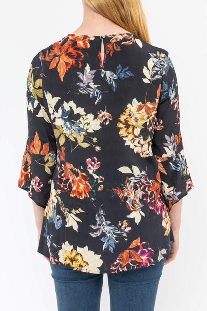 Nightshade Floral Flutter Sleeve Top