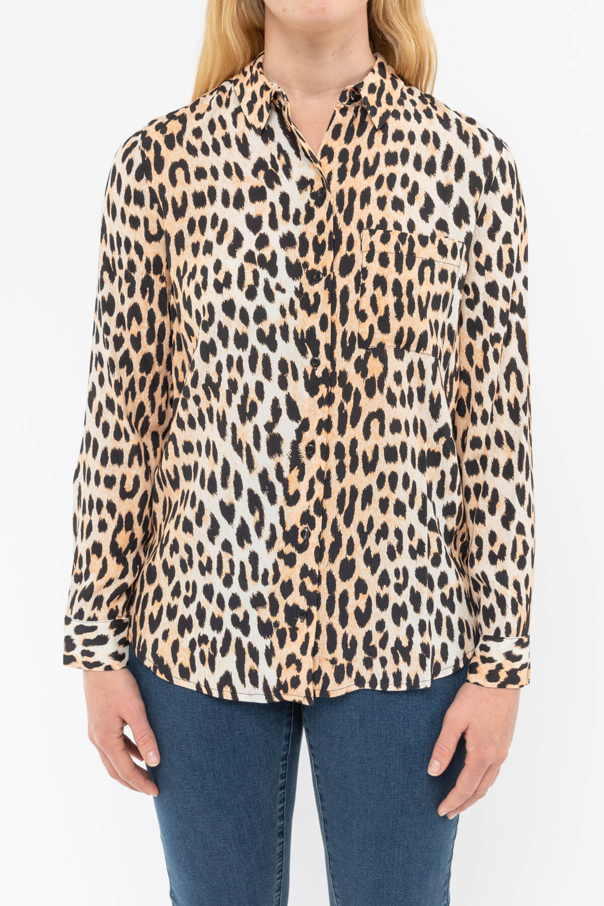 Leopard Print Button-Up Shirt