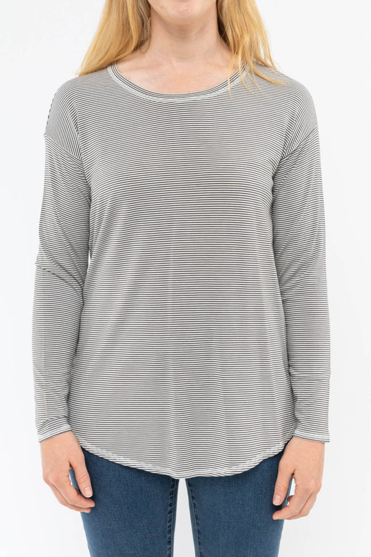 Stripe Modal Long Sleeve Top