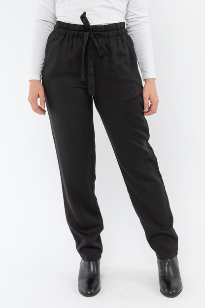 Tie Waist Relaxed Pant Black