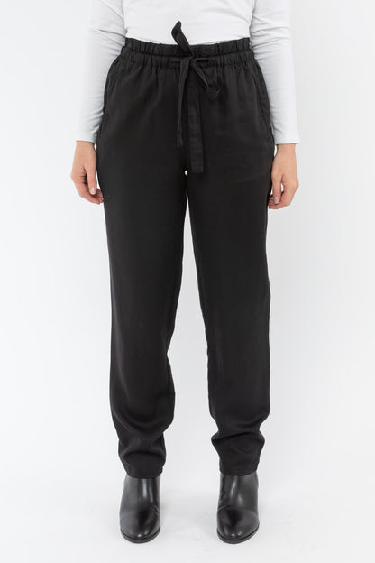 Tie Waist Relaxed Pant Black