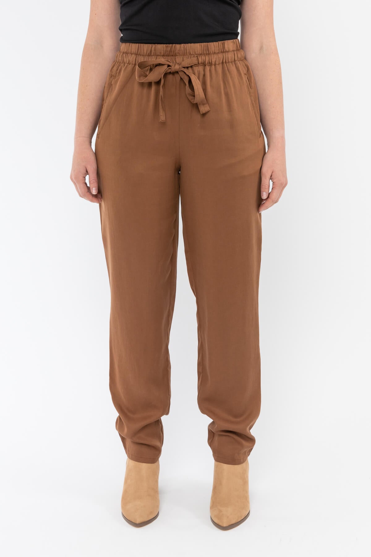 Tie Waist Relaxed Pant Tan