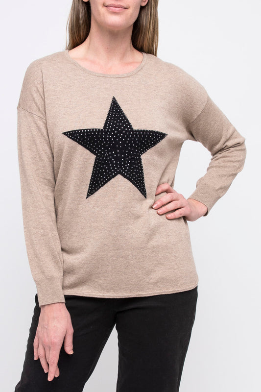 Diamonte Star Pullover Wheat