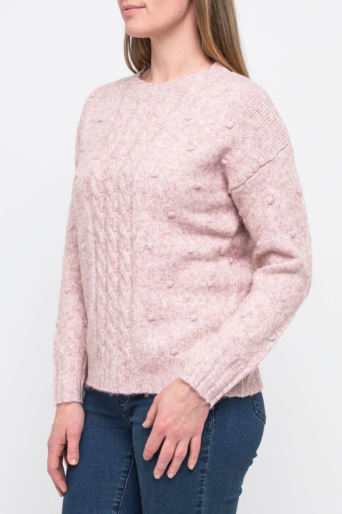 Bobble Cable Pullover Lilac