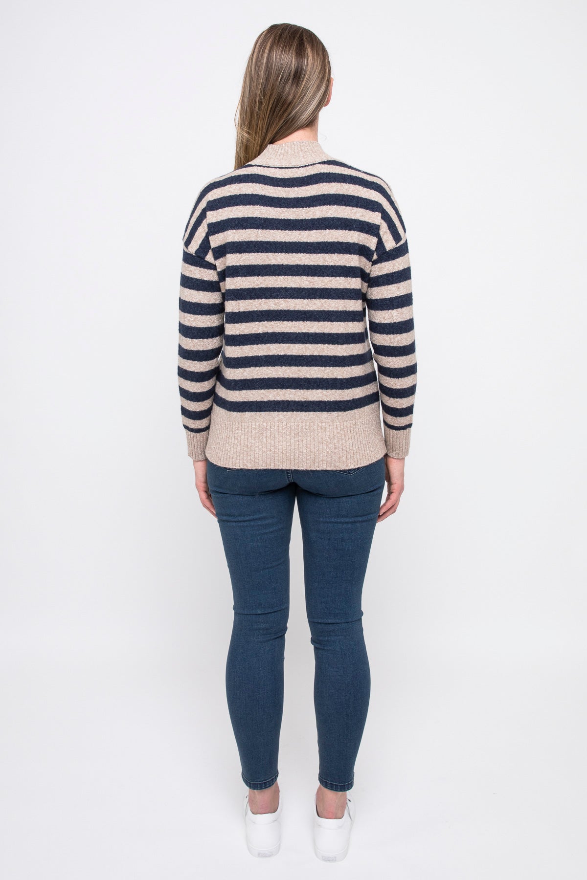 Cable Stripe Pullover Wheat