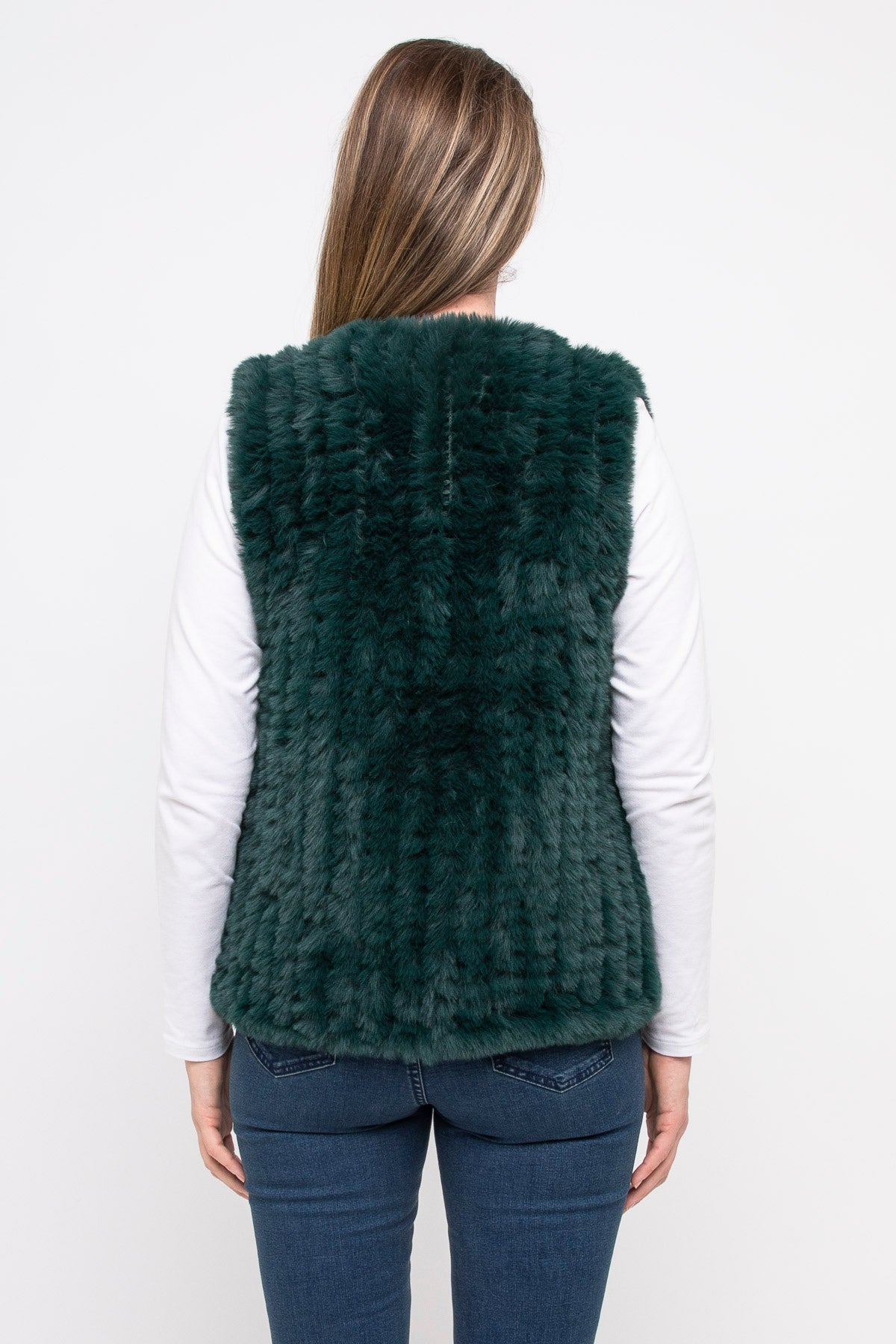 Green faux fur on sale gilet