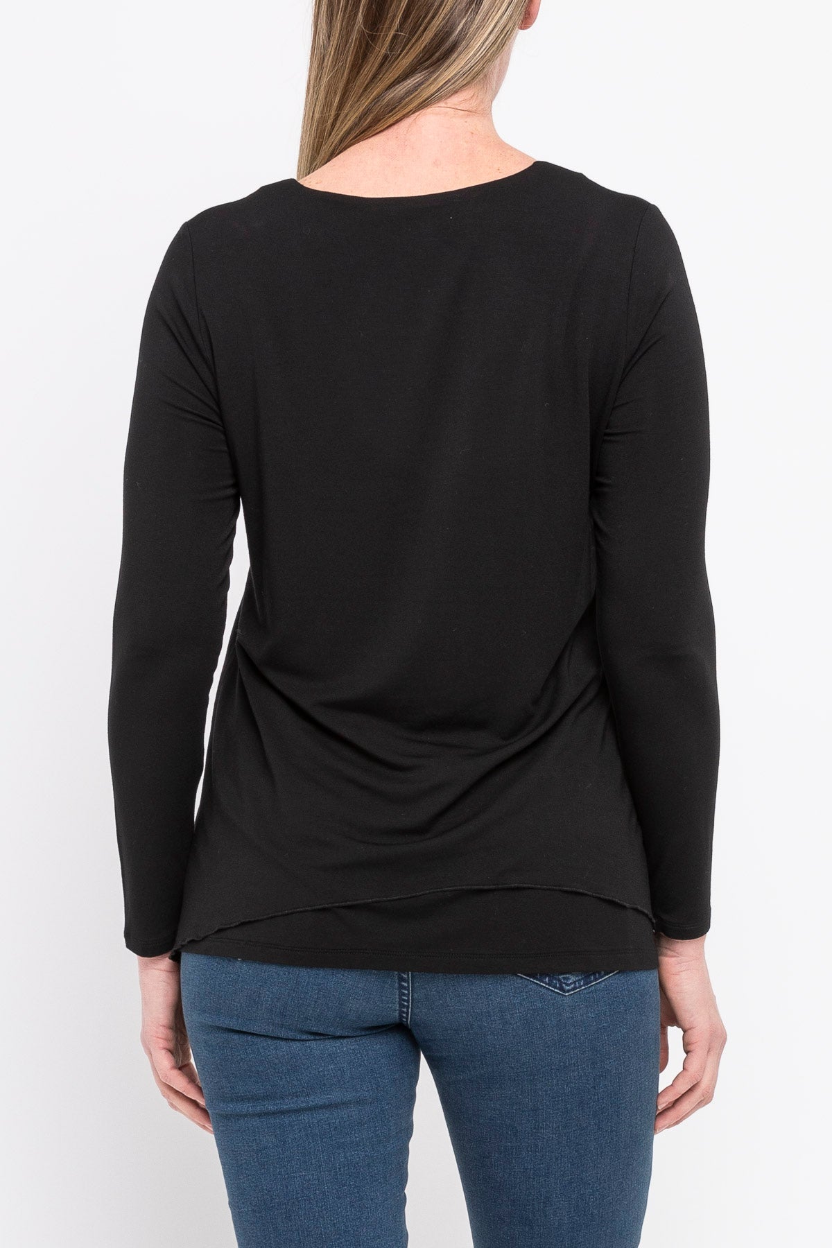 Long Sleeve V Neck Black