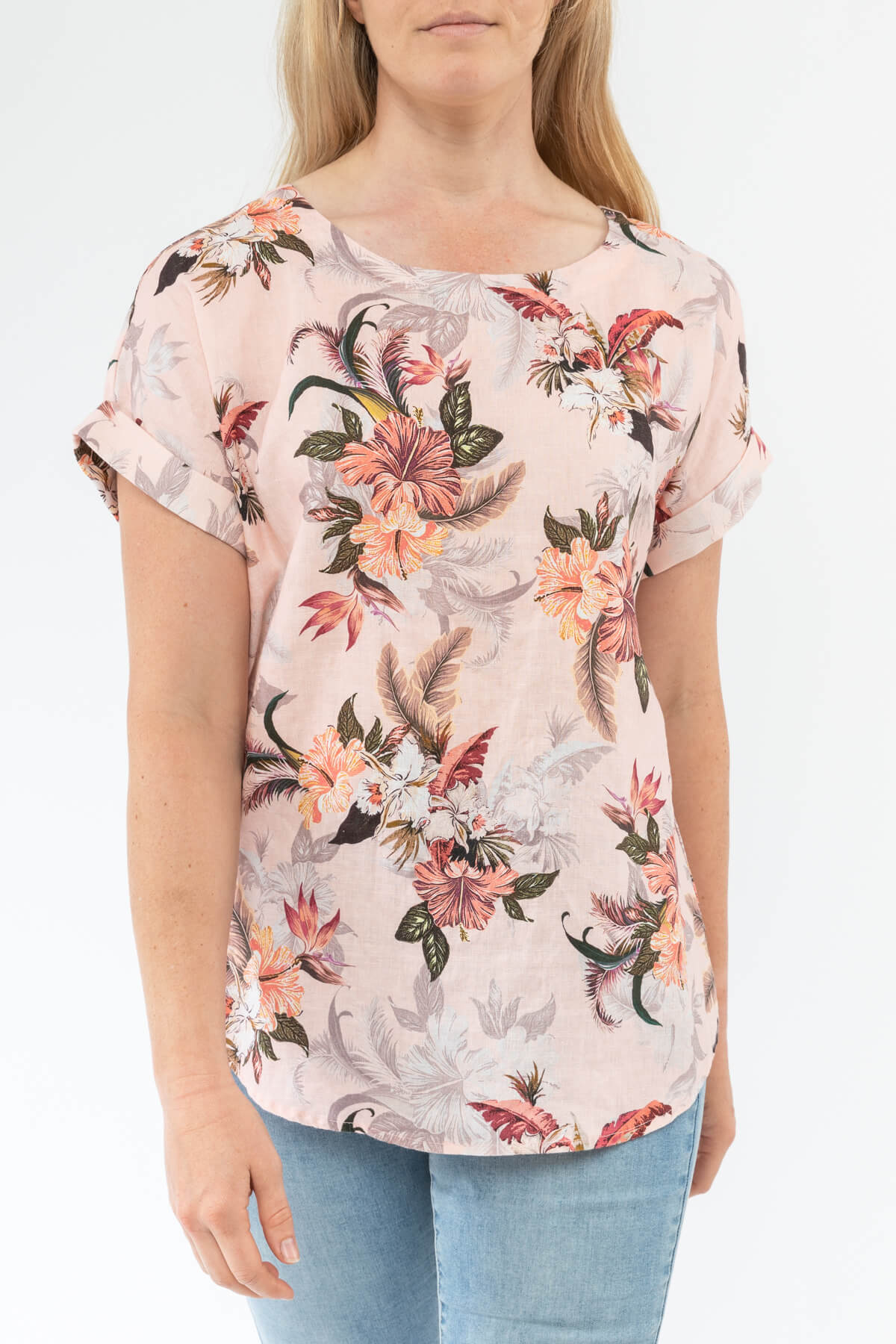 Womens Tropical Sunset Linen Top | JUMP Clothing