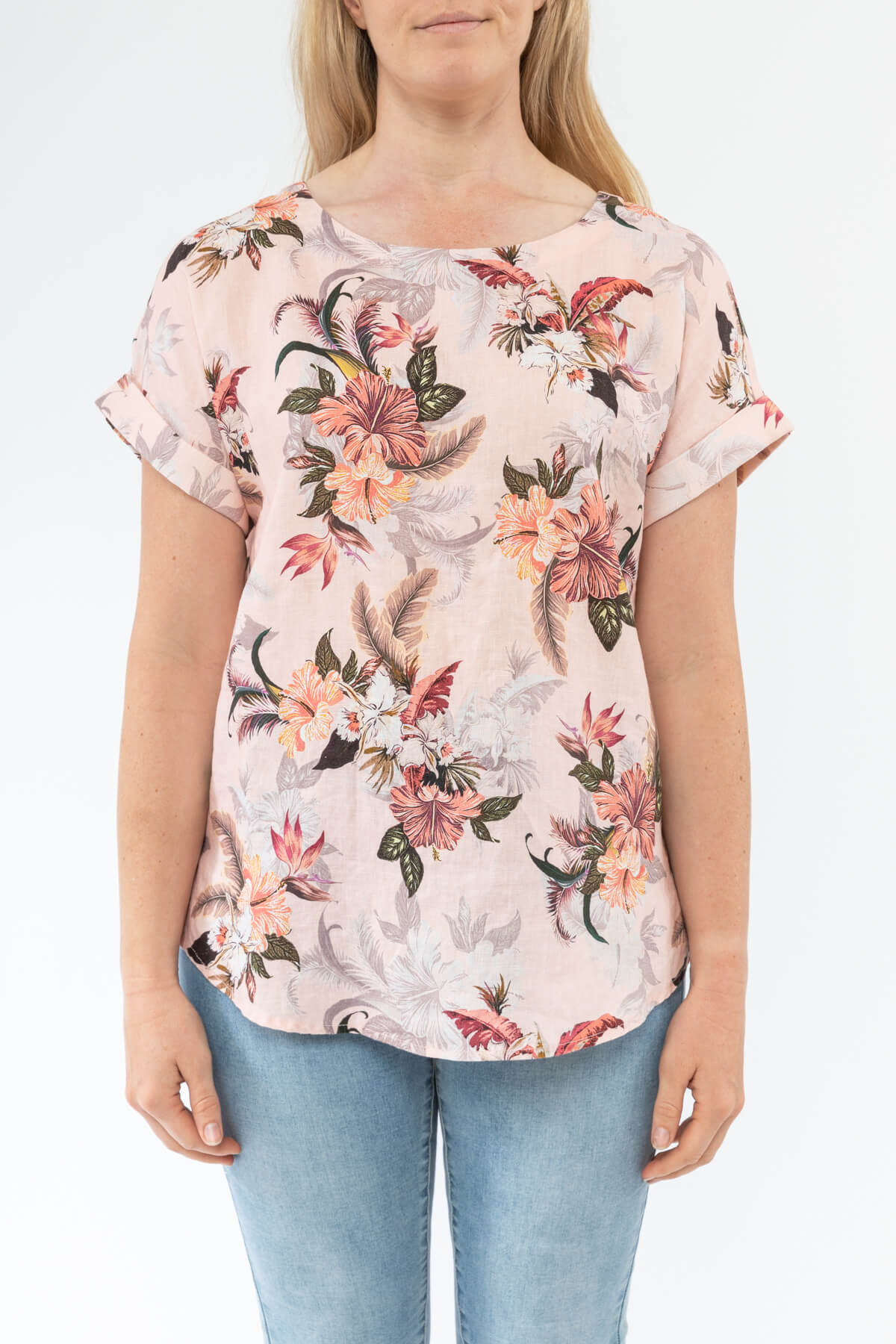 Womens Tropical Sunset Linen Top | JUMP Clothing