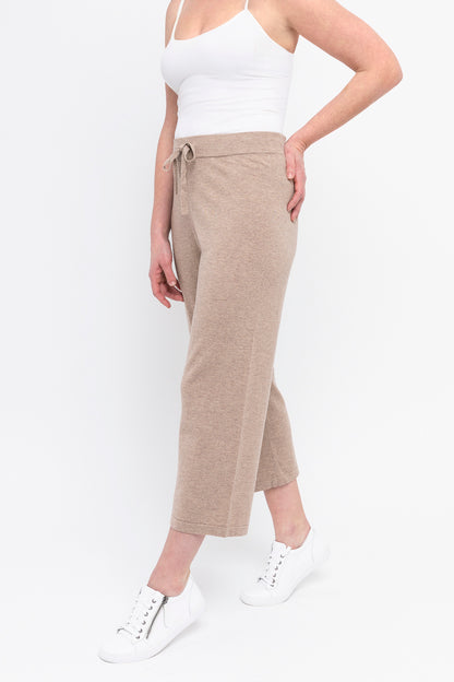 Wide Leg Knit Pant Wheat